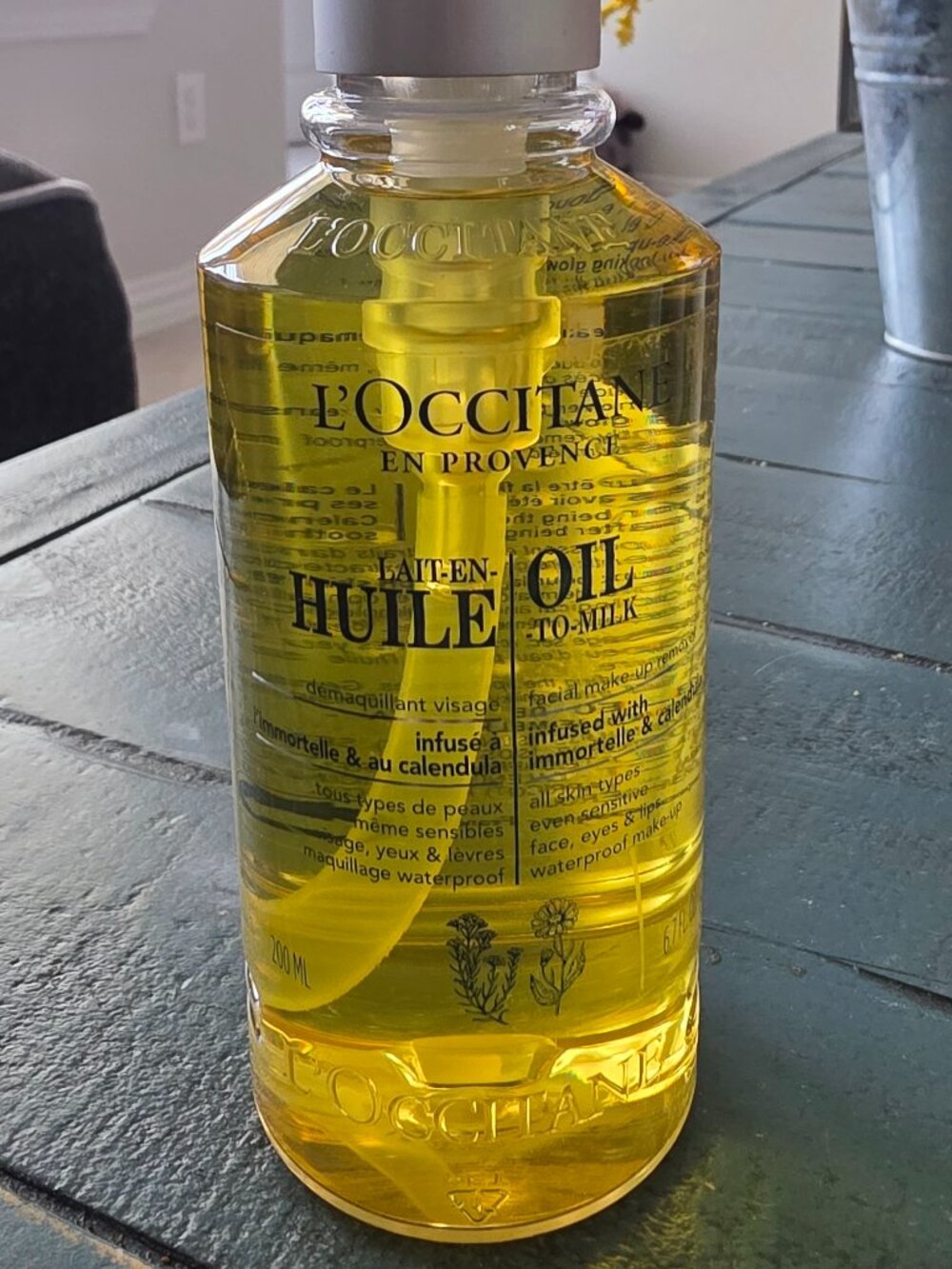 L’Occitane Immortelle Oil-to-Milk Makeup Remover, Full Size, New